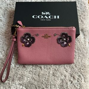 Coach tea roses wristlet.